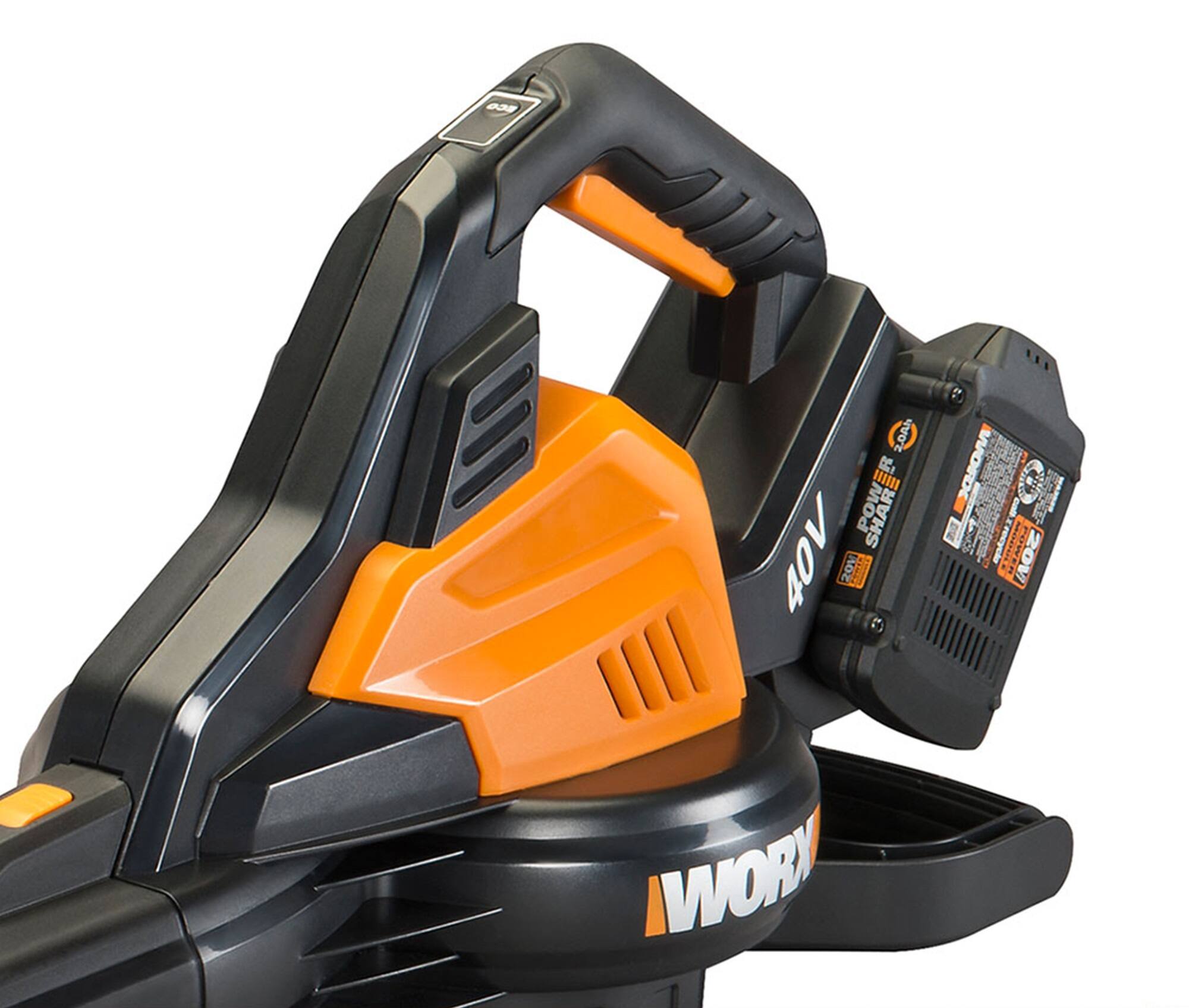 WORX 40V 185 MPH 350 CFM Cordless Leaf Blower Vac Mulcher 2 x 4.0