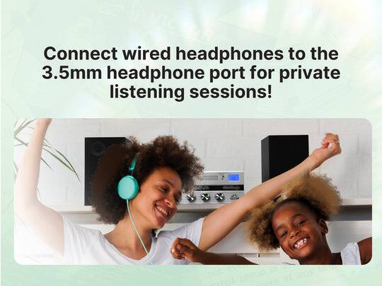 Connect wired headphones to the 3.5mm headphone port for private listening sessions!