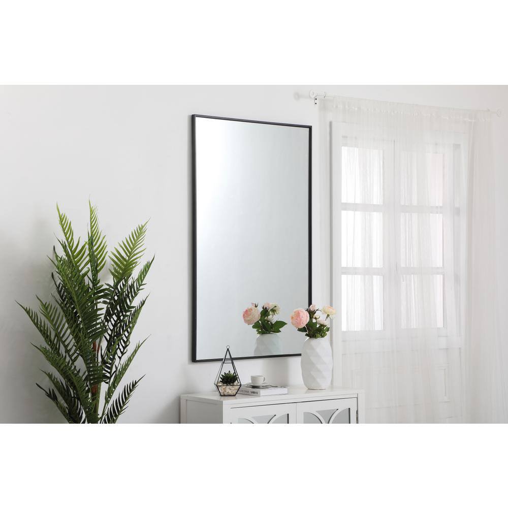 Alt View 7. Elegant Decor - Metal frame rectangle mirror 30 inch in Black - Black.