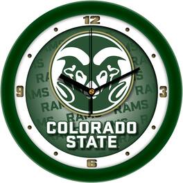 MpDirect - Colorado State Rams 11.5'' Suntime Premium Glass Face Dimension Wall Clock - Multicolor