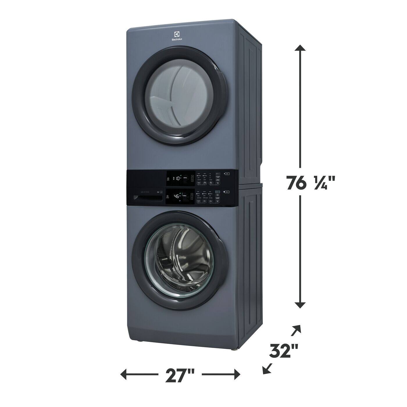 Sure, here is the corrected and grouped text from the image:

- **Brand:** Electrolux
- **Dimensions:**
  - Height: 76 1/4"
  - Width: 27"
  - Depth: 32"