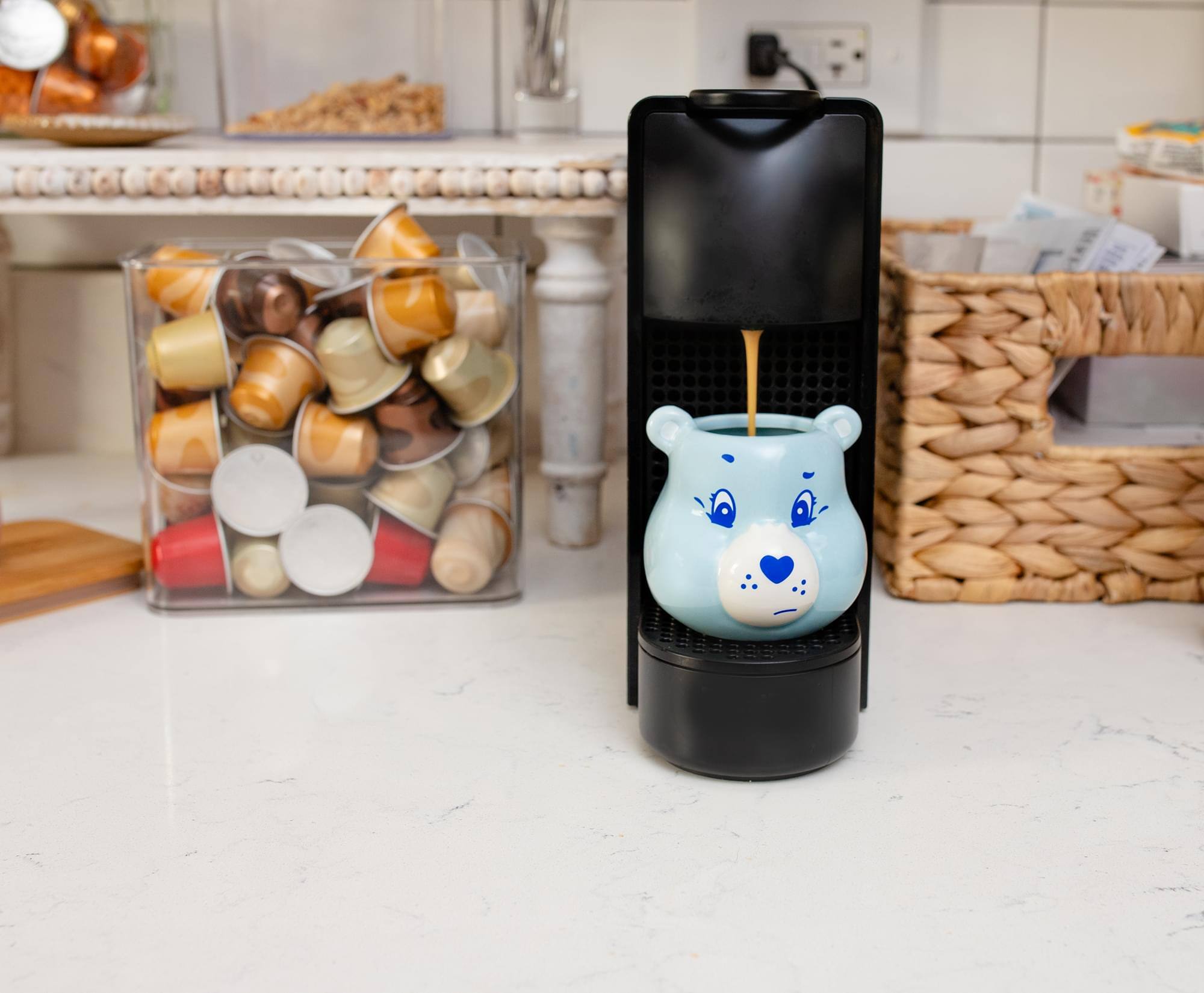 Alt View 4. Care Bears - Care Bears Grumpy Bear Sculpted Ceramic Mini Mug | Holds 3 Ounces - Blue.