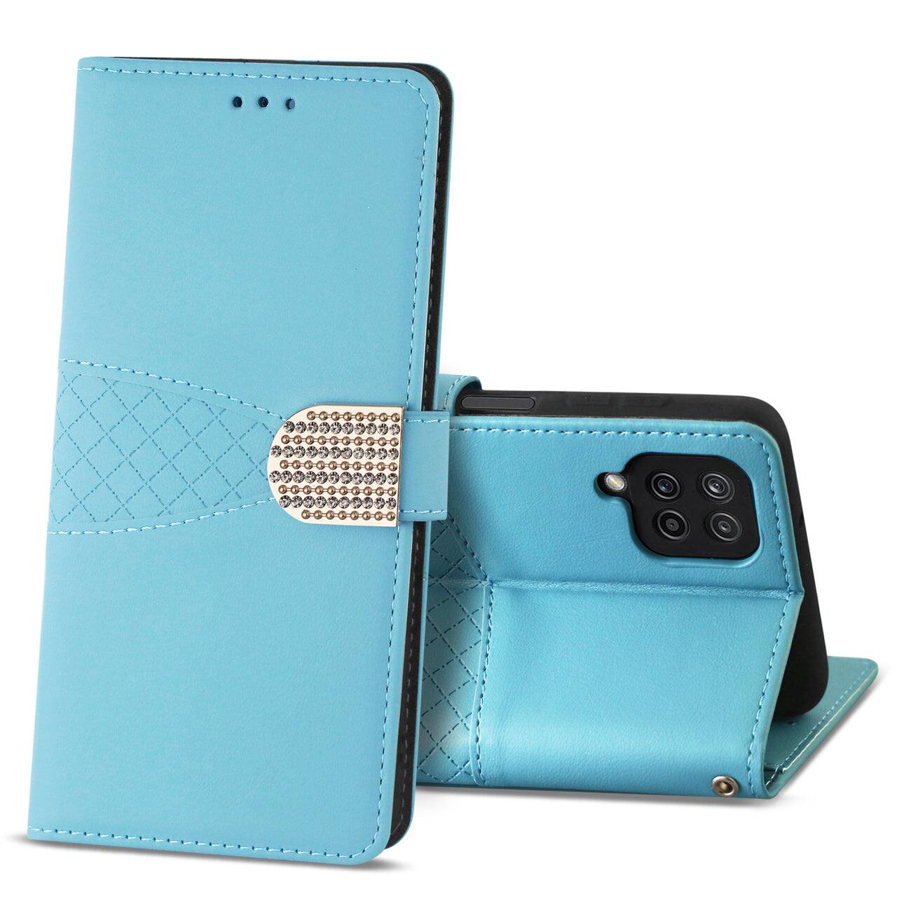 Reiko - Samsung Galaxy A12 5G 3-In-1 Wallet Case In - Blue