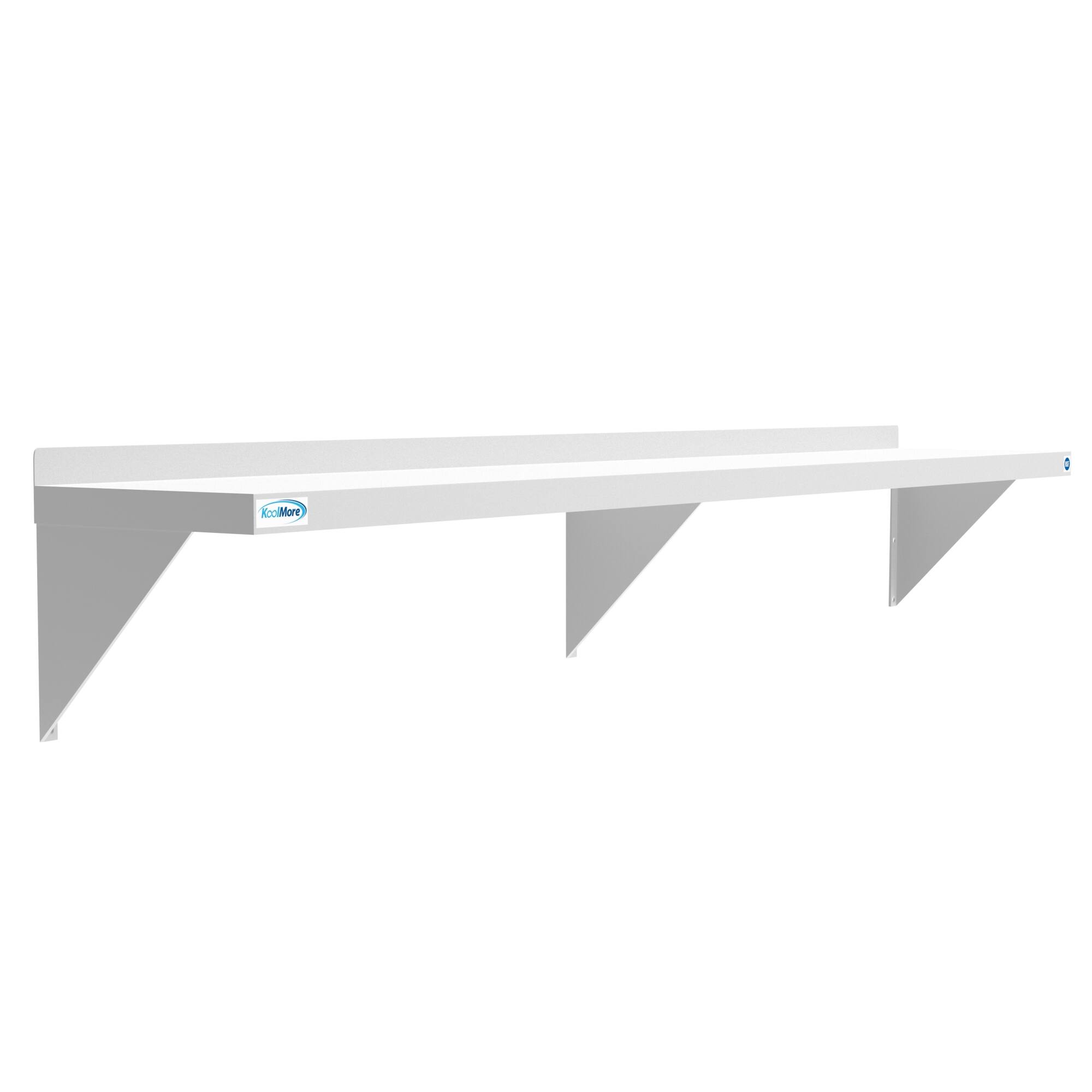 Angle. Koolmore - 12" x 72" 18-Gauge Stainless-Steel Heavy Duty Wall Shelf, WMSH-1272. - Stainless-Steel.