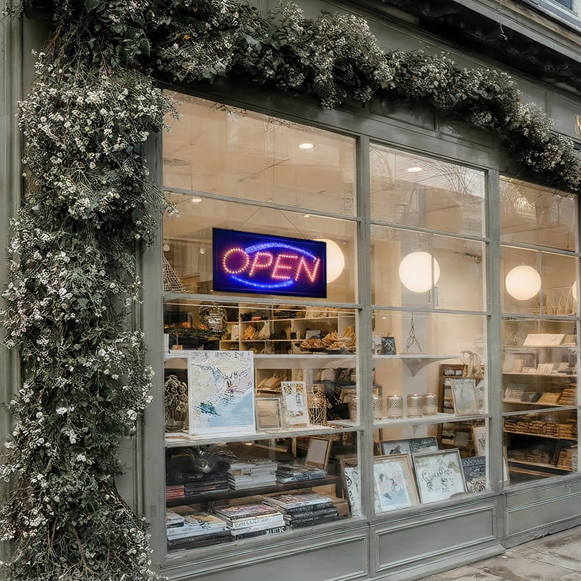 Alt View 2. FC Design - "Flashing" LED Open Sign, Bright Light Display Board for Shop Windows, Bars, Cafes & Hotels any Business.