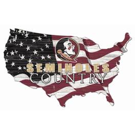 Fan Creations - Florida State Seminoles USA Flag Cutout Sign - Multicolor