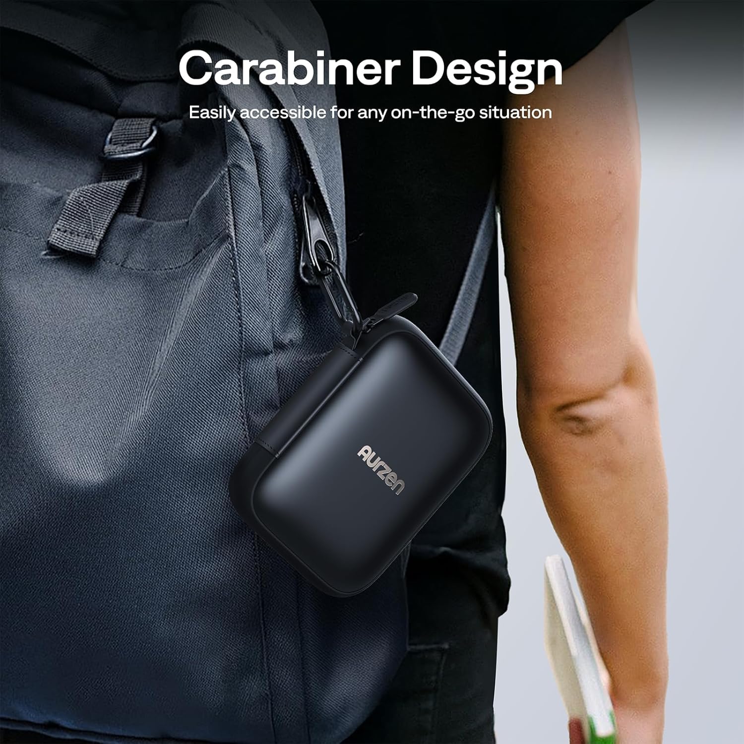 Carabiner Design  
Easily accessible for any on-the-go situation