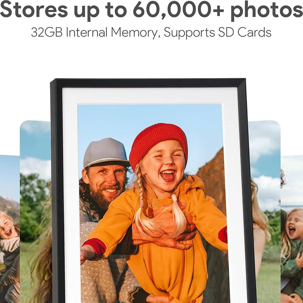 Stores up to 60,000+ photos  
32GB Internal Memory, Supports SD Cards