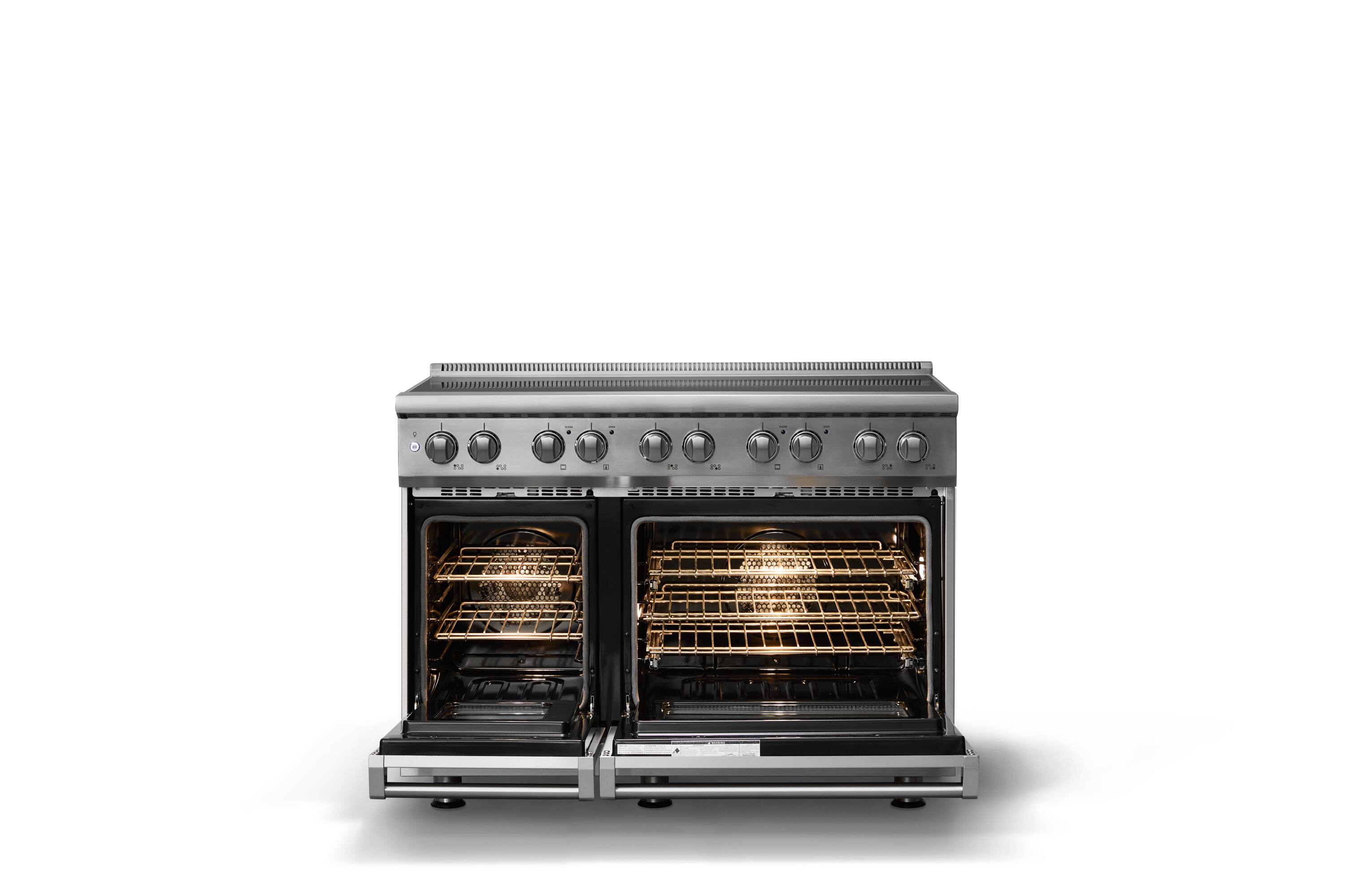 Alt View 2. Viking - 48"W. 7.3 Cu.Ft. Pro5S 6 Element Freestanding Electric Induction Convection Range - Stainless Steel - Stainless Steel.