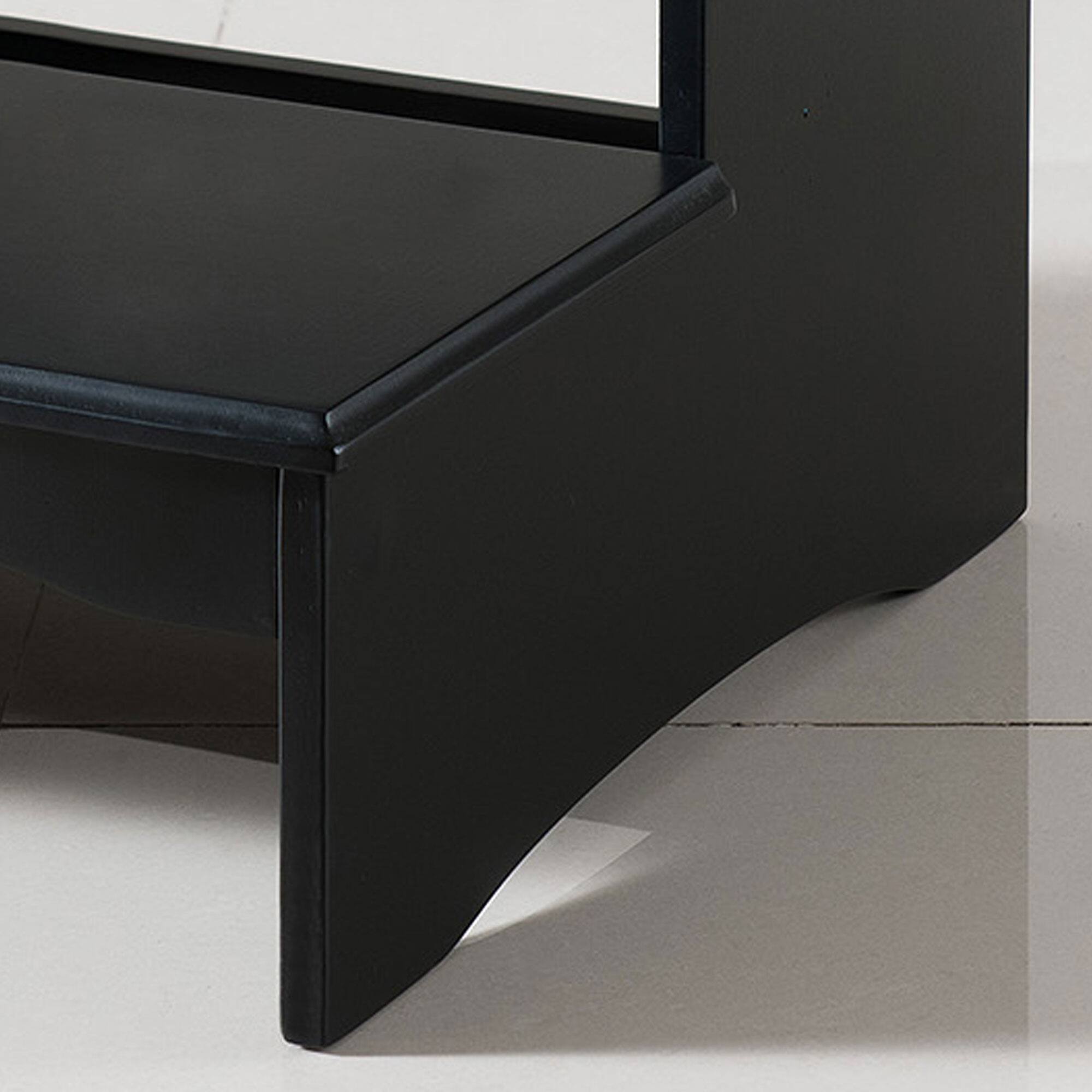 Alt View 2. Kings Brand Furniture - Kings Brand Furniture Courtney Wood Bedroom Step Stool – 2-Step Design for Kids, Adults & Home Storage - Black.