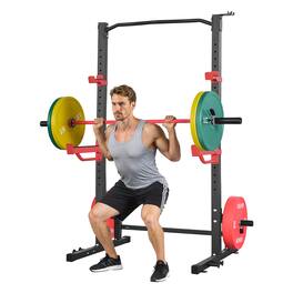 VEVOR - Power Cage Squat Rack, Multifunctional Power Rack Home Gym, 1000LBS Strength Training Workout Equipment with 4 Band Pegs - Black