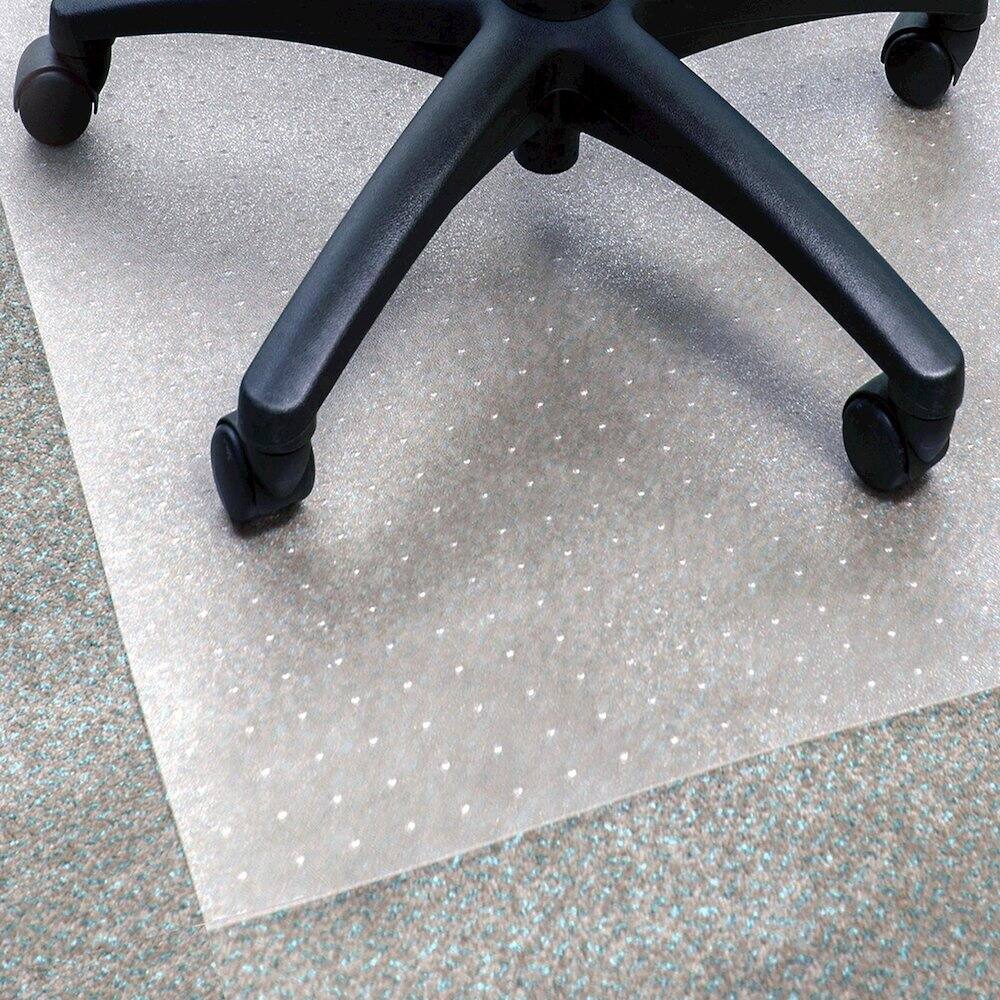 Back. Floortex - Vinyl Rectangular Chair Mat for Carpets up to 1/4" - 48" x 79" - Clear.