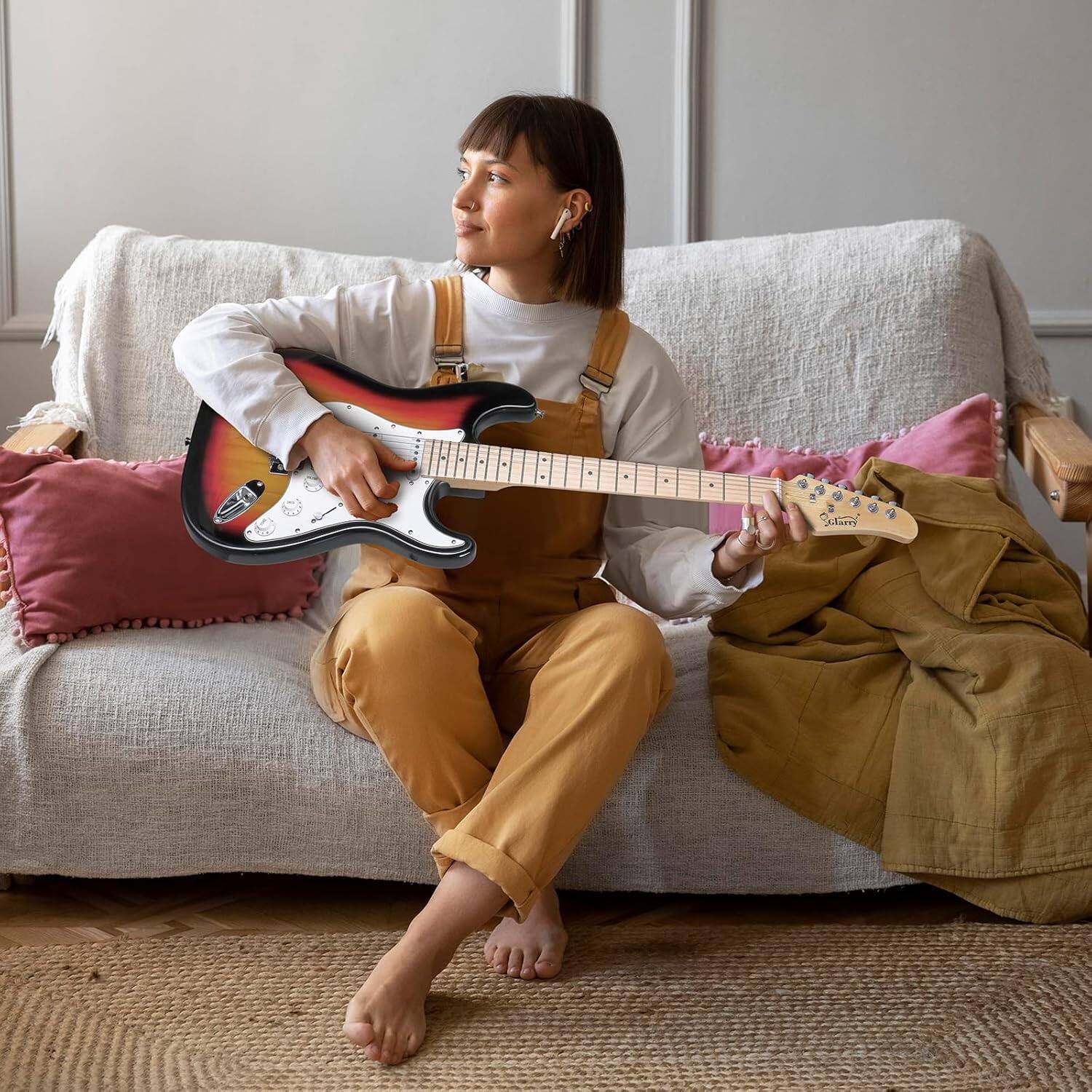 Alt View 2. Winado - Electric Guitar, 39" Full Size Electric Guitar Kit with HSS Pickup Coil Split for Beginner, 20W Amp and Accessories Pack.