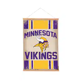 Evergreen Enterprises - Minnesota Vikings 24" x 36" Antique Style Canvas Wall Art Tapestry with Wood Frame - Multicolor