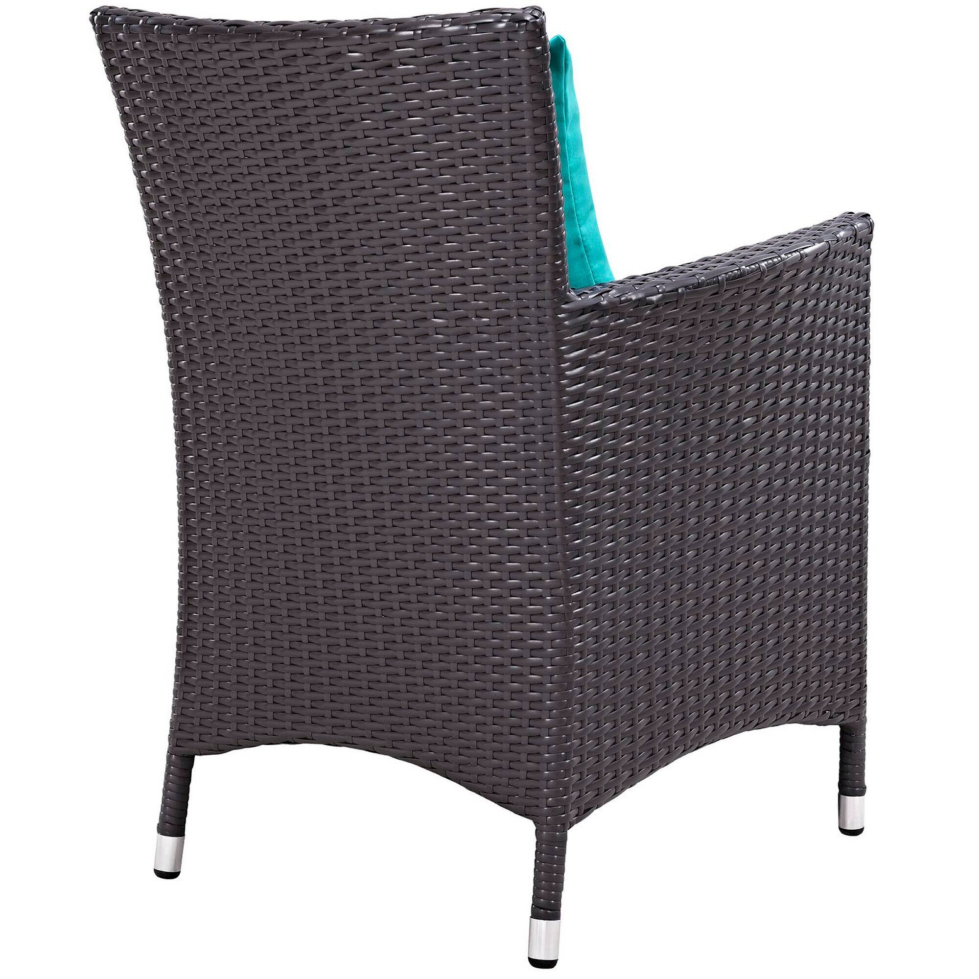 Left. Modway - Convene Dining Outdoor Patio Armchair by Modway - Espresso Turquoise.