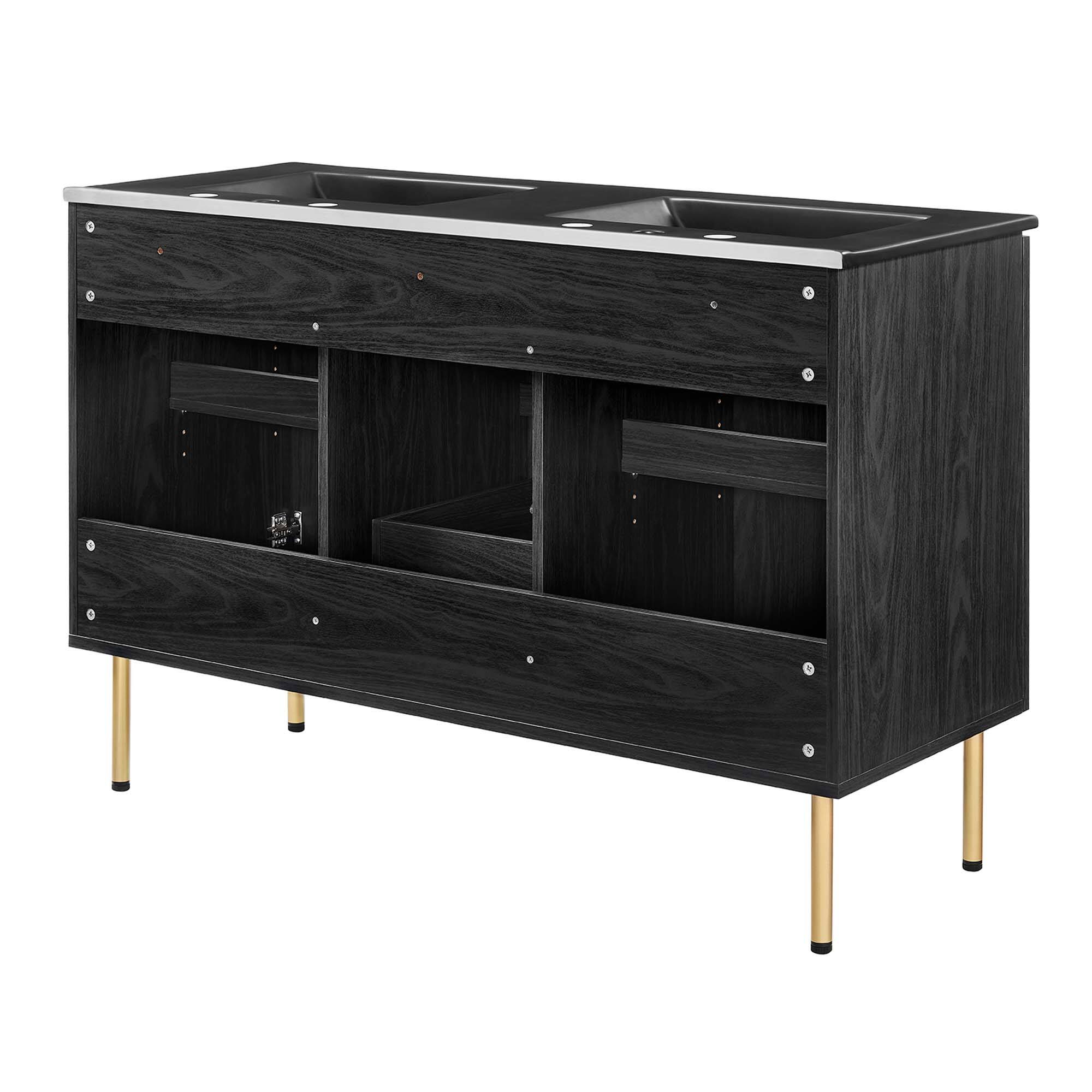 Alt View 6. Modway - Chaucer Bathroom Vanity with Black Basin Included by Modway - Black Black.
