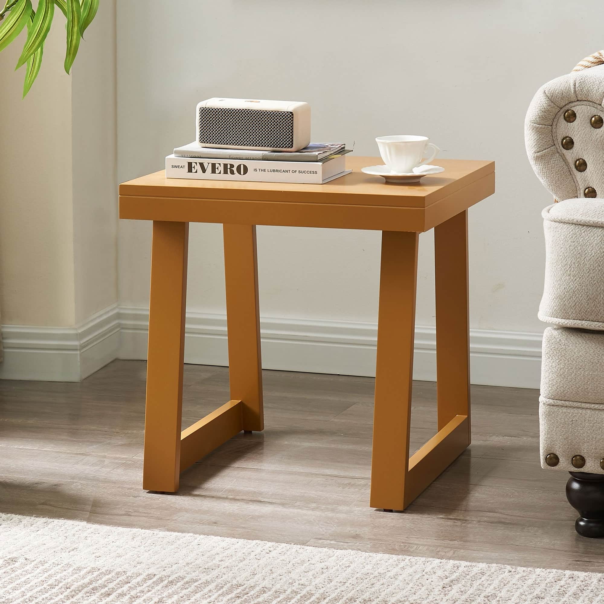 Kings Brand Furniture - Charlie Side Table, End Table for Living Room, Nightstand for Bedroom, Couch Side Table - Light/Pastel Grey