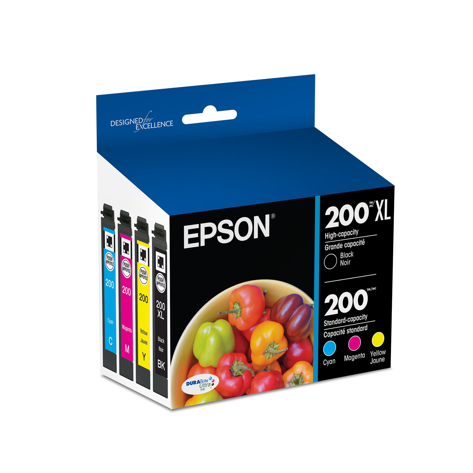 Epson - 200/200XL 4-Pack Ink Cartridges High Capacity and Standard Capacity - Black/Cyan/Magenta/Yellow - Front_Zoom