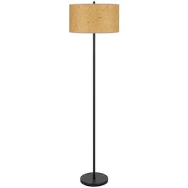 Manhattan Lane - Avira 61 Inch Floor Lamp, Speckled Hardback Kraft Paper Shade, Metal