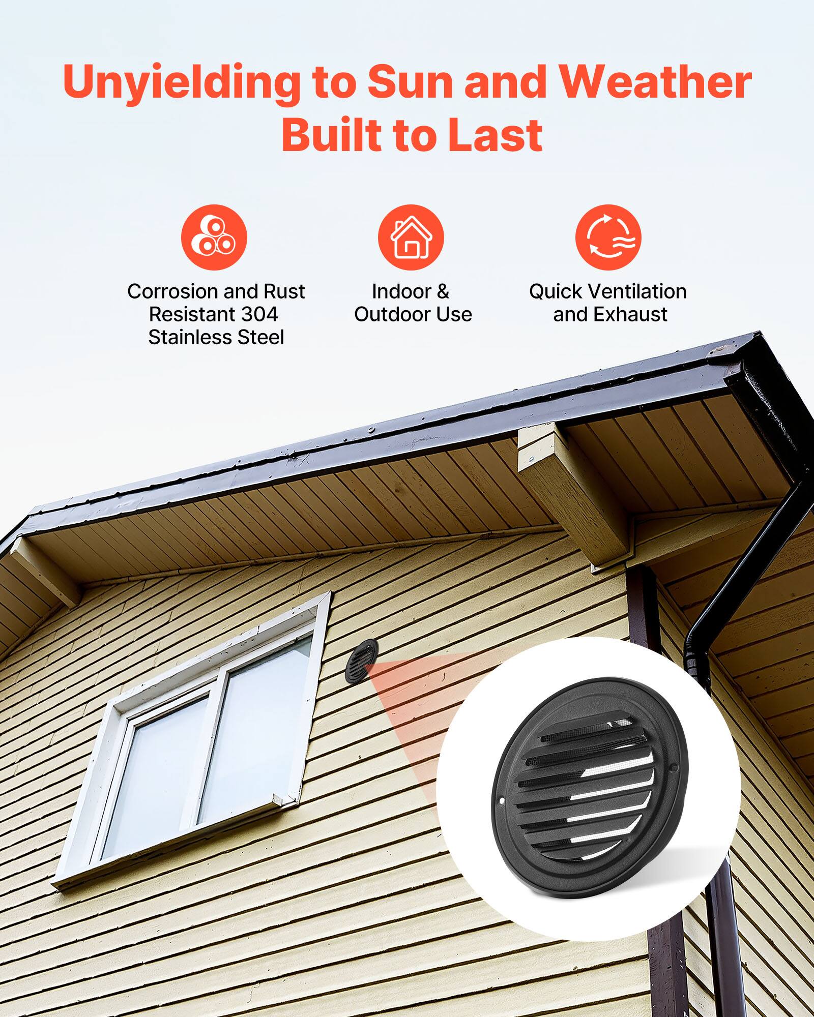 Unyielding to Sun and Weather  
Built to Last  

- Corrosion and Rust Resistant 304 Stainless Steel  
- Indoor & Outdoor Use  
- Quick Ventilation and Exhaust