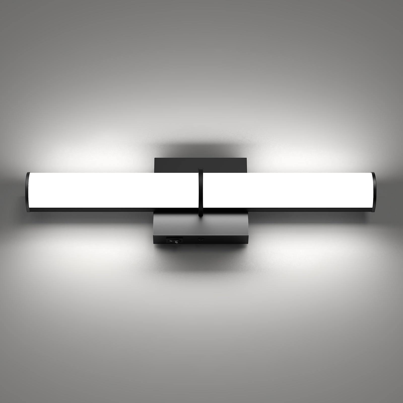 Front. HM 1810 - nch Modern Vanity Light Fixture With w k Led Bathroom Over Mirror HardwiWall m Bar For Bedroom Hallway Livi - Square-17.3inch 1.