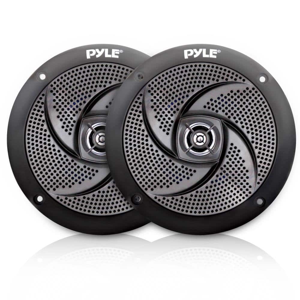 Pyle - PLMRS6B 6.5” 2-Way Marine Speakers, Waterproof, 240W Outdoor Audio System (Black)