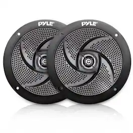 Pyle - PLMRS6B 6.5” 2-Way Marine Speakers, Waterproof, 240W Outdoor Audio System (Black)