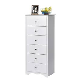 Ecooso - 6-Drawer Clothes Storage Cabinet Dresser Organizer with Large Capacity for Bedroom - White