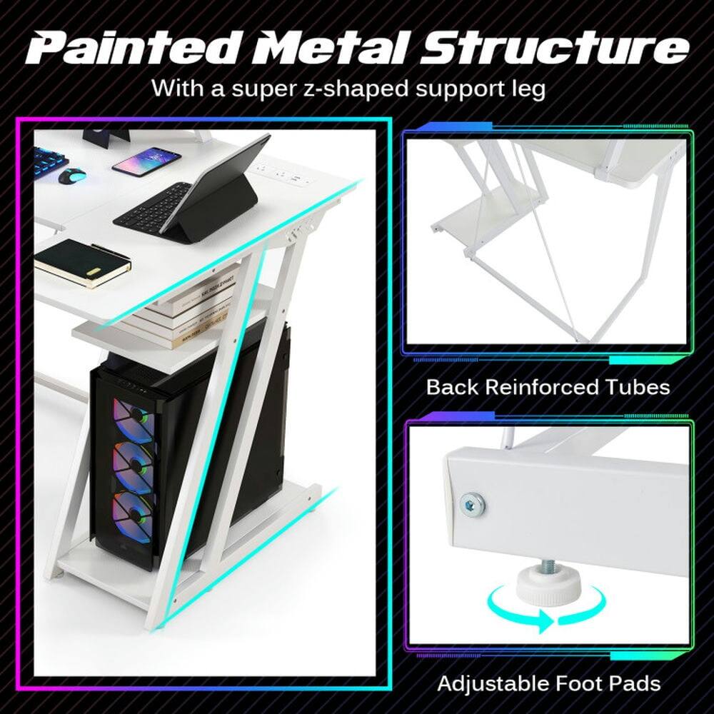 Painted Metal Structure  
With a super z-shaped support leg  

Back Reinforced Tubes  

Adjustable Foot Pads