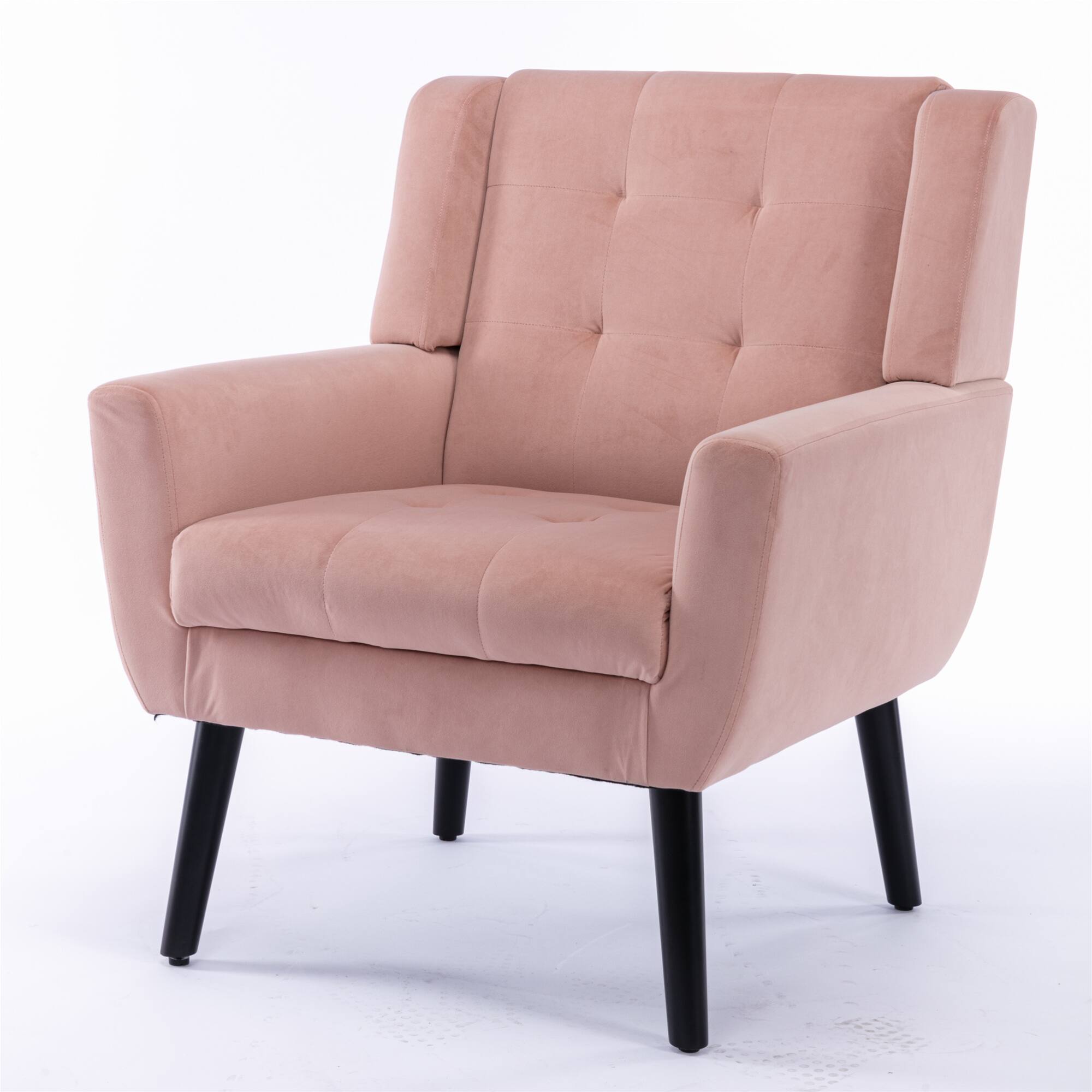 Alt View 9. GOODSILO - Luxury Velvet Upholstered Accent Chair with Ergonomic Design for Living Room and Bedroom Comfort - Pink.