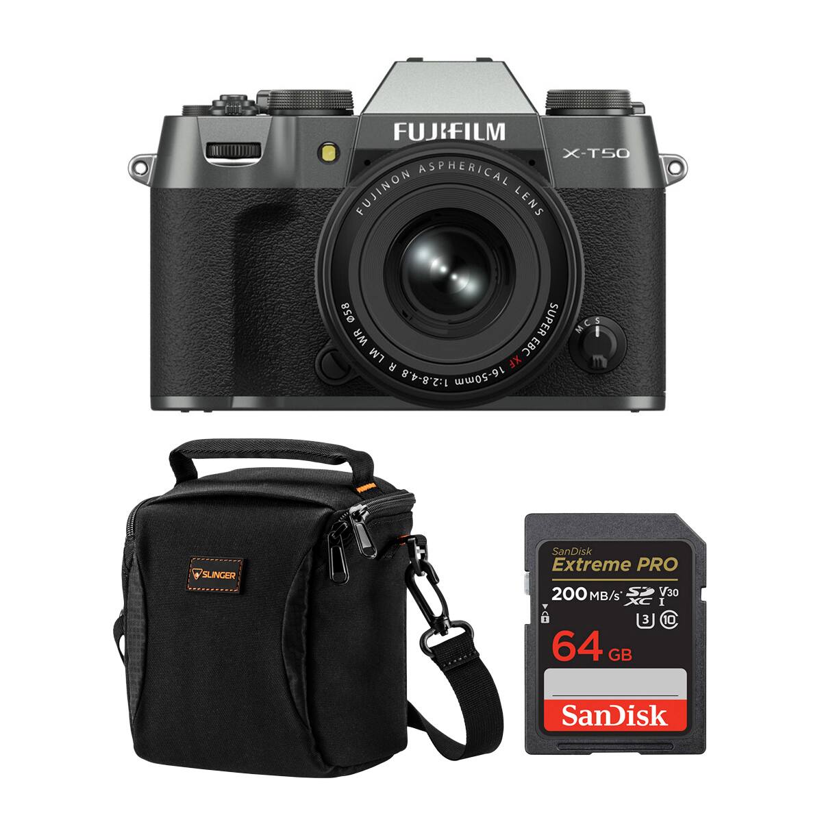 FUJIFILM X-T50 ASPHERICAL FUJINON LENS 058 SUPER W WR EBC LM R XF 1:2.8-4.8 16-50mm

SLINGER

SanDisk Extreme PRO 200 MB/s S V30 XC I 64 GB