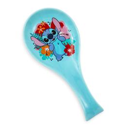Silver Buffalo - Disney Lilo & Stitch Hibiscus Flowers Ceramic Spoon Rest Holder - Blue