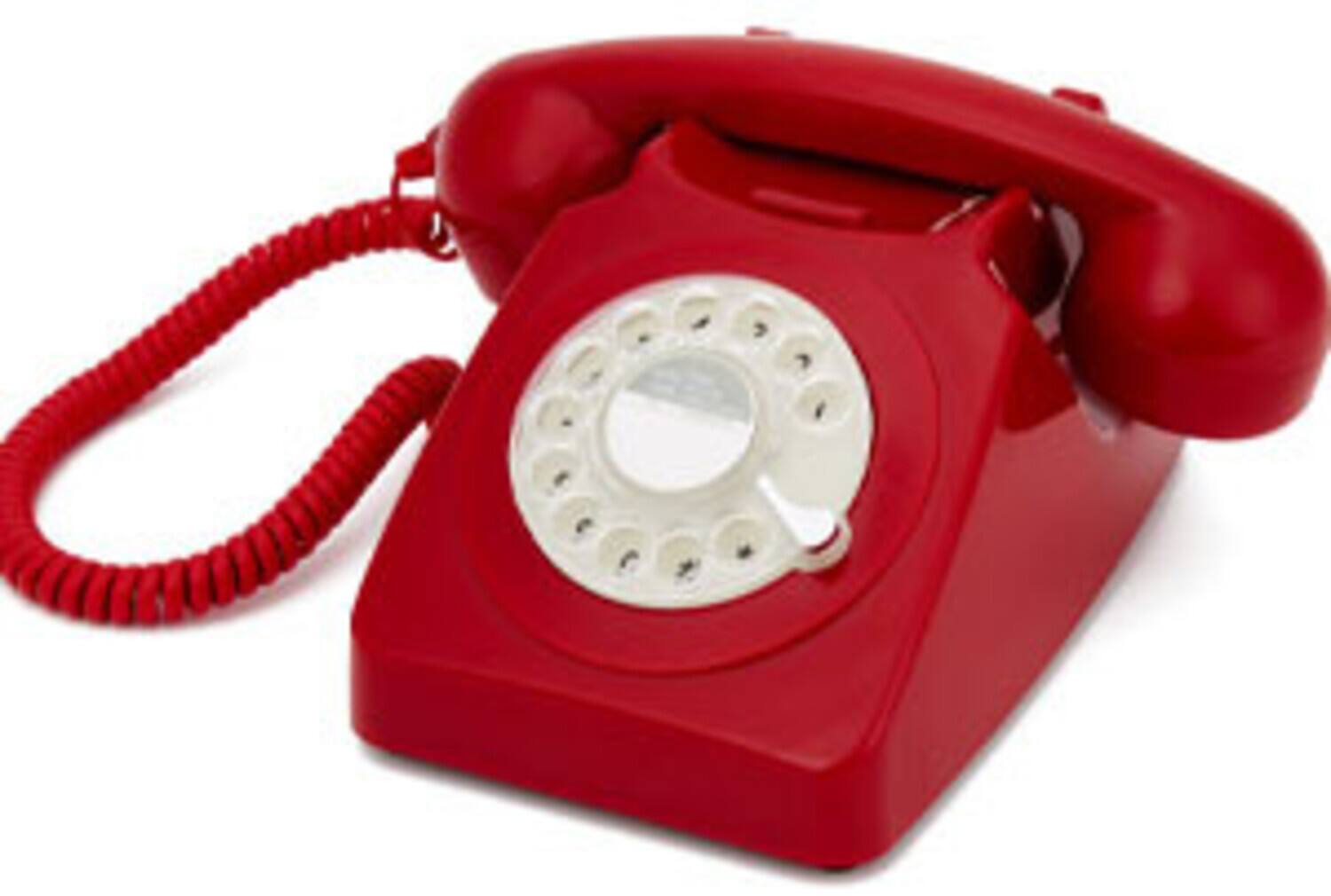 Front. PopMarket - GPO Retro GPO746RRD 746 Desktop Rotary Dial Telephone - Red   - MISC ACCESSORY - Red.