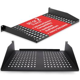 Pyle - 19-Inch 1U+2U Server Rack Shelves - Universal Mounting Tray for Computer Racks & Cabinets, Wall Mount Compatible - Black