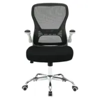 OSP Home Furnishings - Mesh Back Manager’s Chair with Bulit in Lumbar Support and Chrome Base - Black/White - Front_Zoom