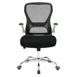 OSP Home Furnishings - Mesh Back Manager’s Chair with Bulit in Lumbar Support and Chrome Base - Black/White