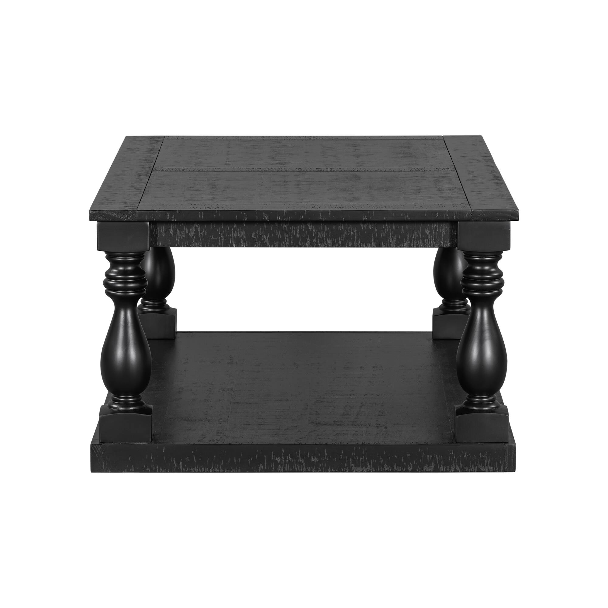 Alt View 1. APRILSOUL - Set of 2 Nesting Coffee Tables Farmhouse Rectangle Living Room Wood Finish Small Sofa Side Table - Black.