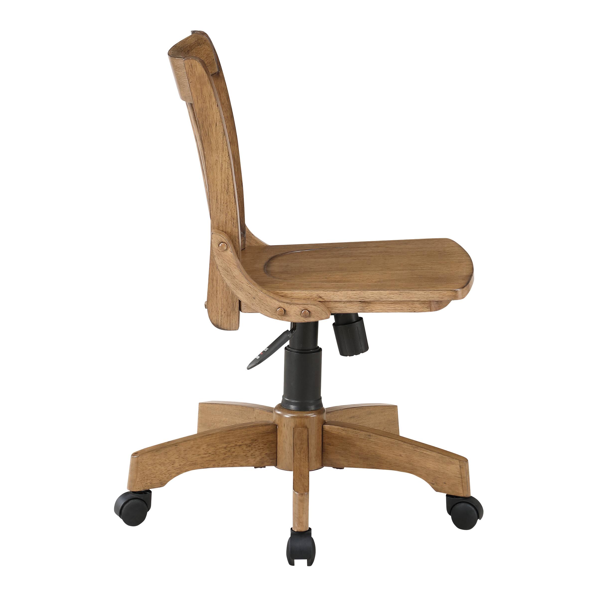 Left. OSP Home Furnishings - Wood Bankers Home Office Wood Chair - Medium Oak.