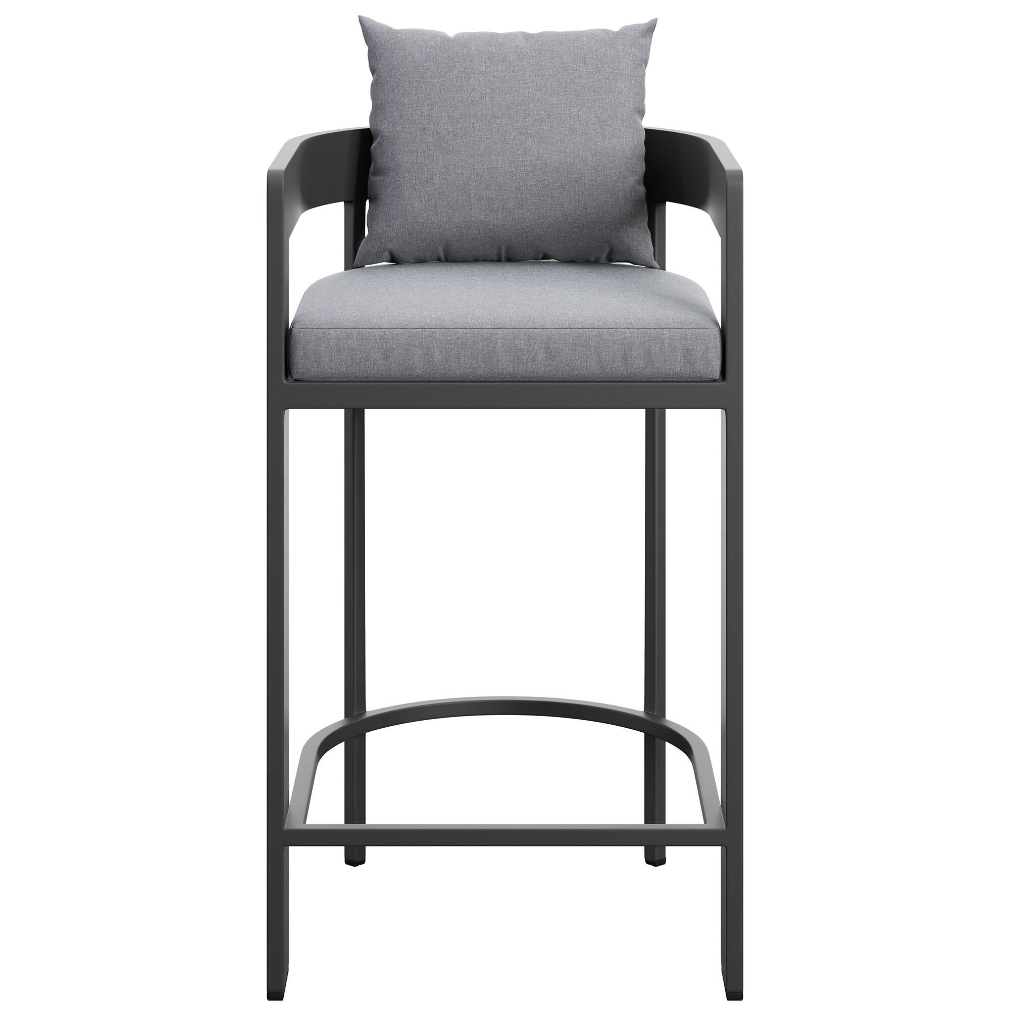 Alt View 4. Modway - Tahoe Outdoor Patio Aluminum Bar Chair by Modway - Gray.