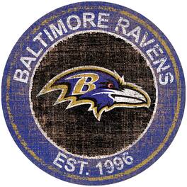 Fan Creations - Baltimore Ravens 24'' Round Heritage Logo Sign - Multicolor