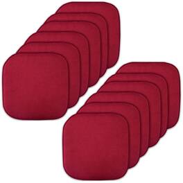 Sweet Home Collection - Honeycomb Memory Foam No Slip Back 16" x 16" Chair Pad Cushion, 12-Pack - Red