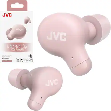 JVC MARSHMALLOW TRUE WIRELESS
ECOUTEURS SANS FIL
HA-A18T
Pink / Rose
23h
