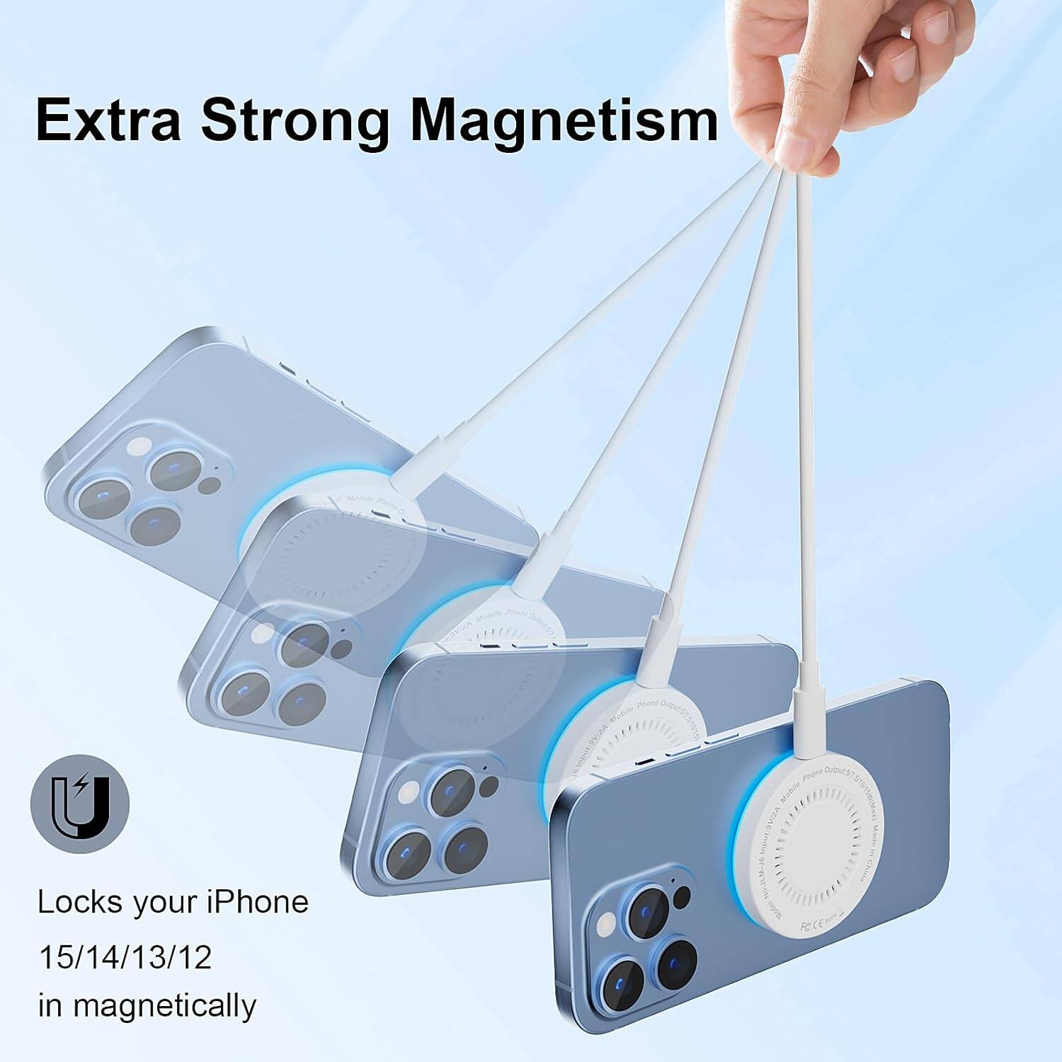 Extra Strong Magnetism  
Locks your iPhone 15/14/13/12 in magnetically