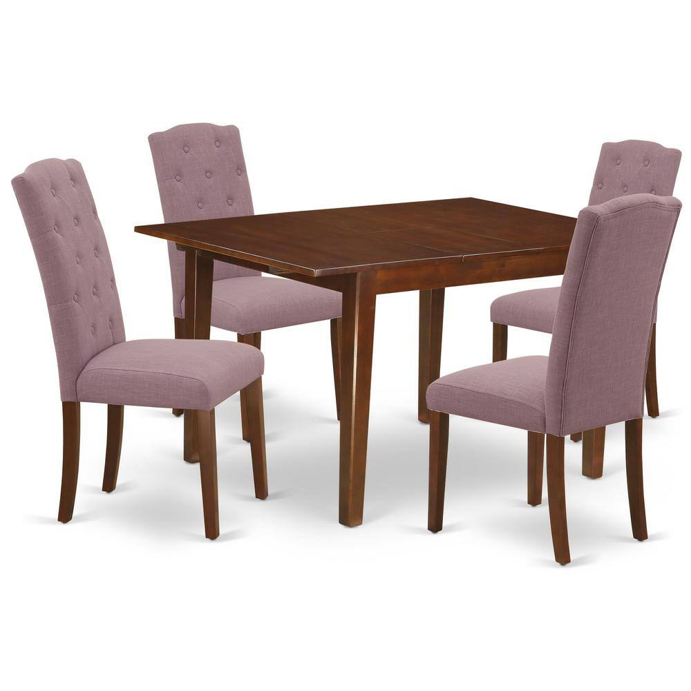 Back. East West Furniture - Dining Room Set Mahogany - Brown.