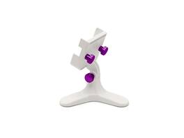 WeatherTech - DeskFone Two View | Rotatable & Adjustable Universal Desktop Cell Phone Holder – White Body – Violet Metal Knobs - White/Violet Metal
