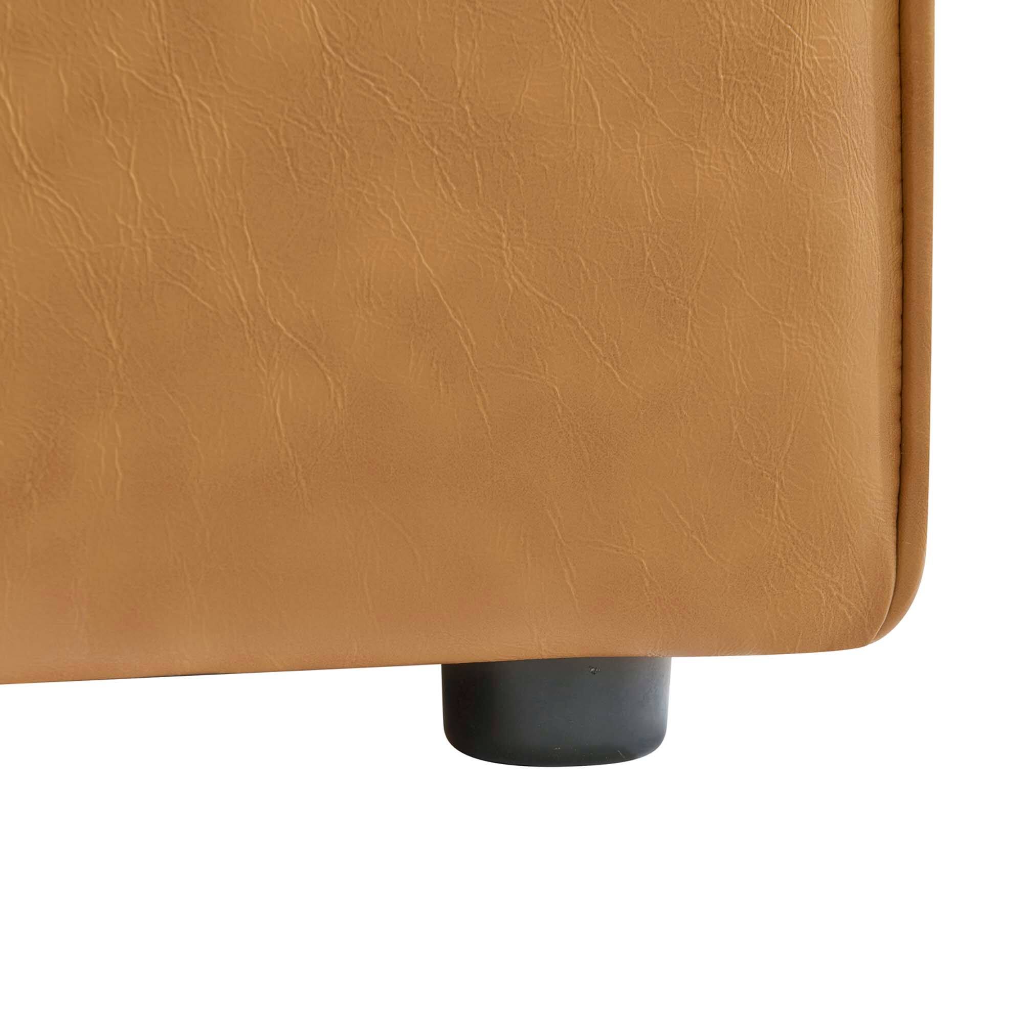 Alt View 4. Modway - Mingle Vegan Leather Armless Chair by Modway - Tan.