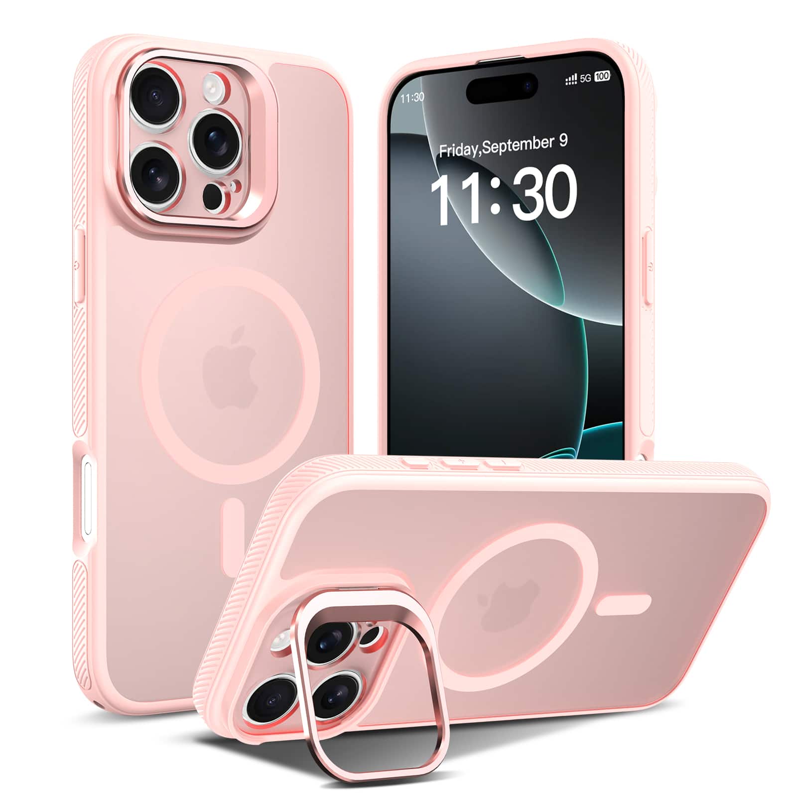 UUCOVER - Magnetic Case for iPhone 16 Pro Max,Shockproof TPU+PC Matte Case Compatible with MagSafe Hidden Camera Kickstand Cover - Pink price history on PriceWatchPro