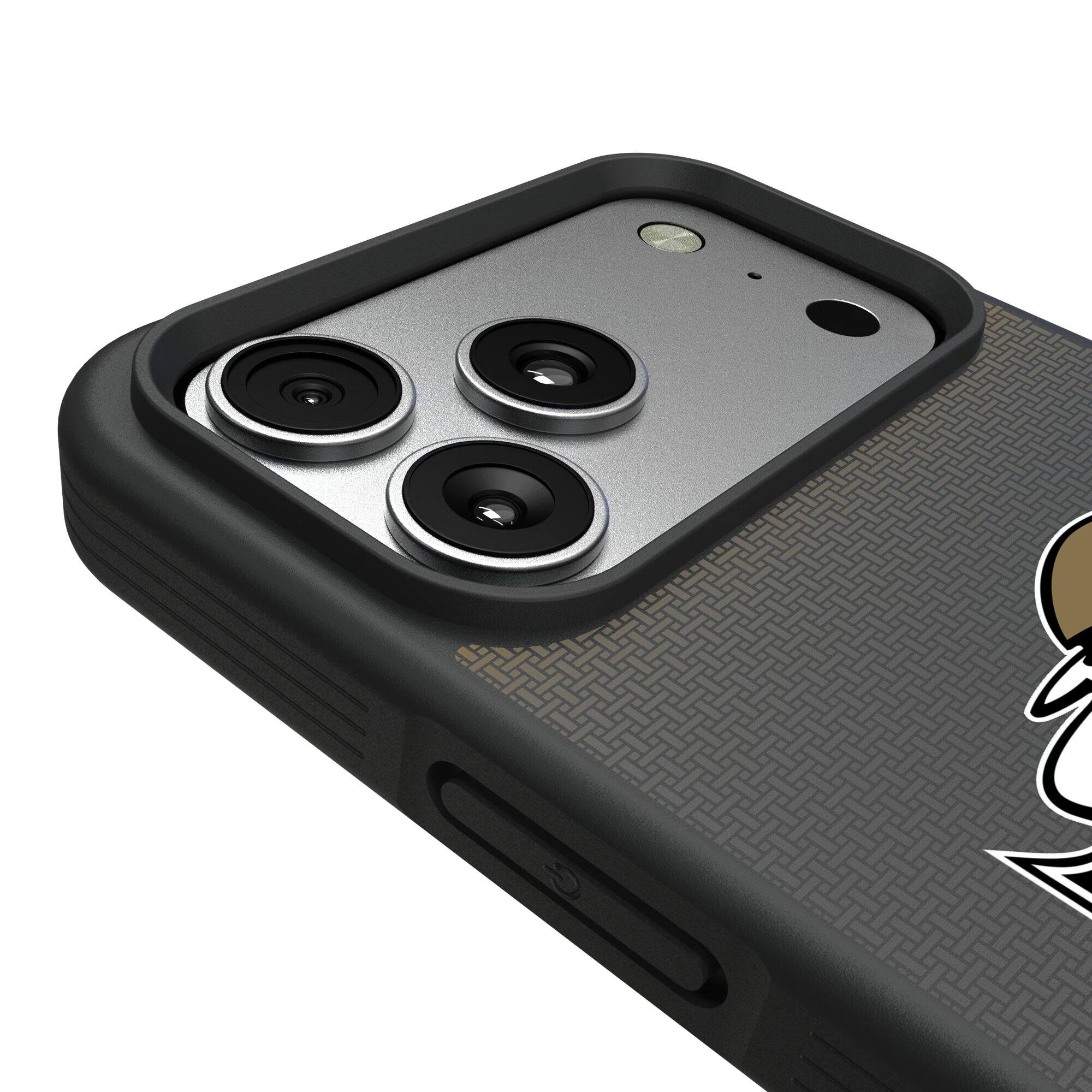 Alt View 2. Keyscaper - New Orleans Saints Bump Case with 8.2ft Drop Protection - 15 Pro - Black.