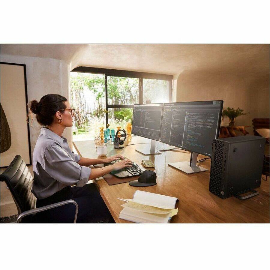 Alt View 4. HP - HP EliteDesk 8 G1i Desktop Computer - Intel Core Ultra 9 285 - vPro Technology - 64 GB - 1 TB SSD - Small Form Factor - - Jack Black.