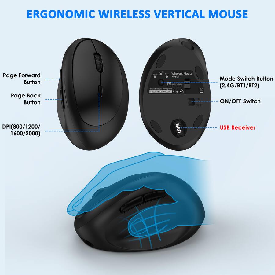 TECH SAFARI Wireless Mouse Combo Bluetooth Split Design With Palm Rest ...